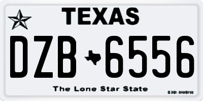 TX license plate DZB6556