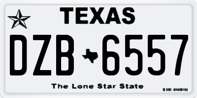 TX license plate DZB6557