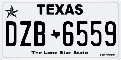 TX license plate DZB6559