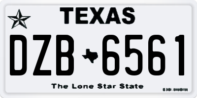TX license plate DZB6561
