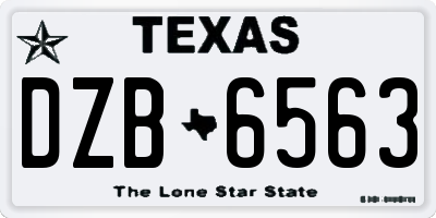 TX license plate DZB6563