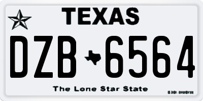 TX license plate DZB6564