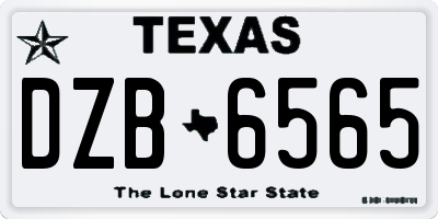 TX license plate DZB6565