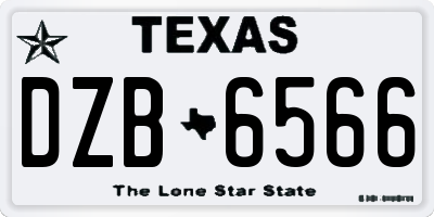 TX license plate DZB6566