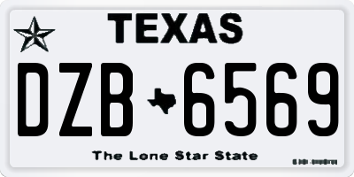 TX license plate DZB6569