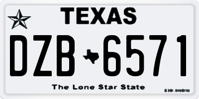 TX license plate DZB6571