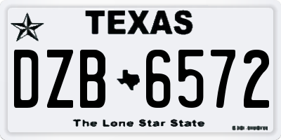 TX license plate DZB6572