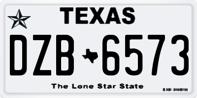 TX license plate DZB6573