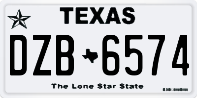 TX license plate DZB6574