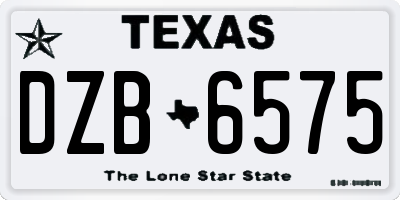 TX license plate DZB6575