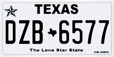 TX license plate DZB6577