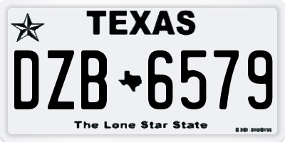 TX license plate DZB6579