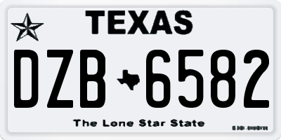 TX license plate DZB6582