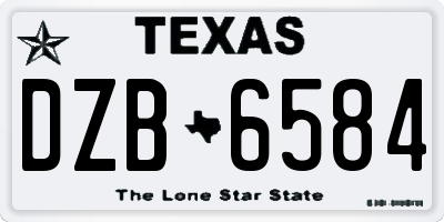 TX license plate DZB6584