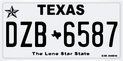 TX license plate DZB6587