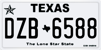 TX license plate DZB6588