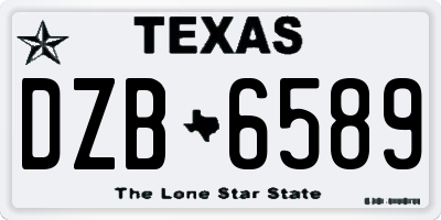 TX license plate DZB6589