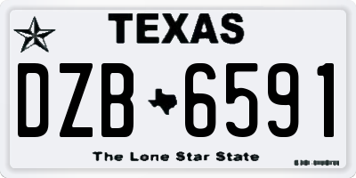 TX license plate DZB6591