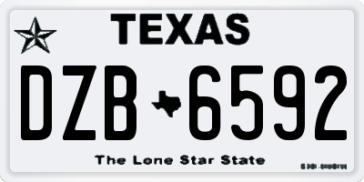 TX license plate DZB6592