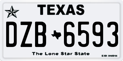 TX license plate DZB6593