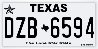 TX license plate DZB6594