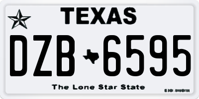 TX license plate DZB6595