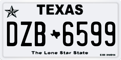 TX license plate DZB6599