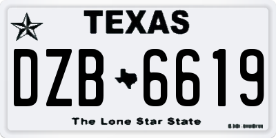 TX license plate DZB6619