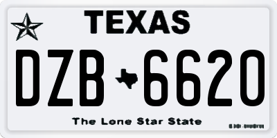 TX license plate DZB6620