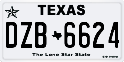 TX license plate DZB6624