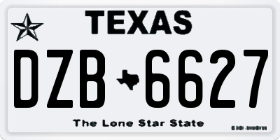 TX license plate DZB6627
