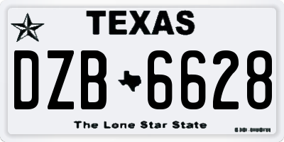 TX license plate DZB6628