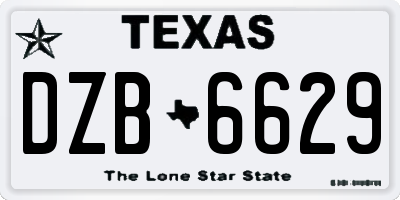 TX license plate DZB6629