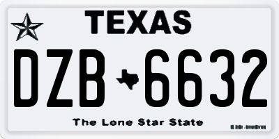 TX license plate DZB6632