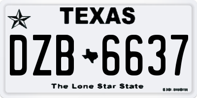 TX license plate DZB6637