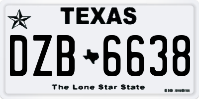 TX license plate DZB6638
