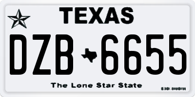TX license plate DZB6655