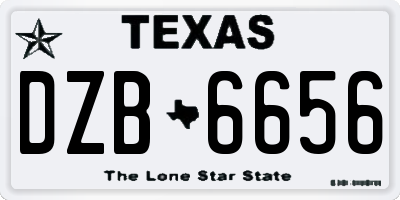 TX license plate DZB6656