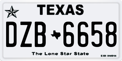 TX license plate DZB6658