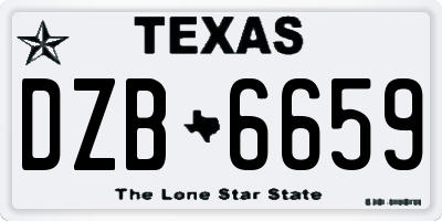 TX license plate DZB6659