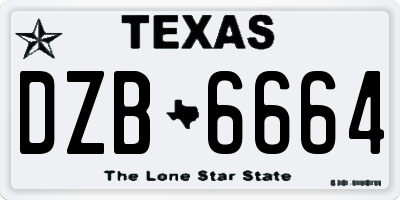 TX license plate DZB6664