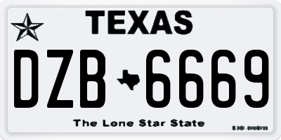 TX license plate DZB6669
