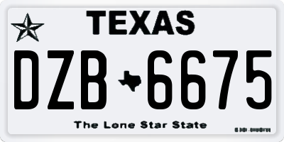 TX license plate DZB6675