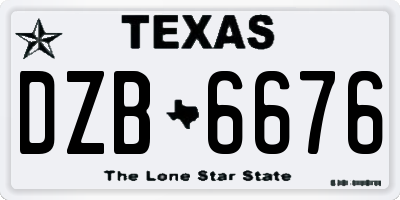 TX license plate DZB6676