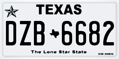 TX license plate DZB6682