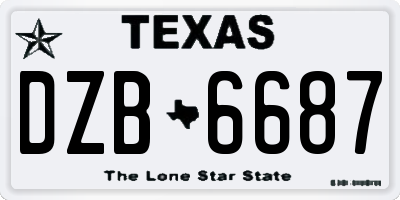 TX license plate DZB6687