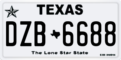 TX license plate DZB6688