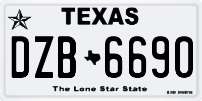 TX license plate DZB6690