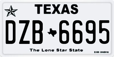 TX license plate DZB6695