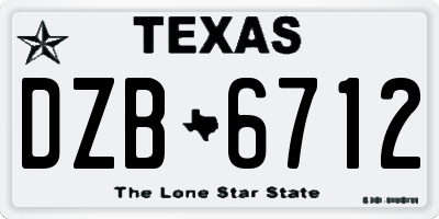 TX license plate DZB6712